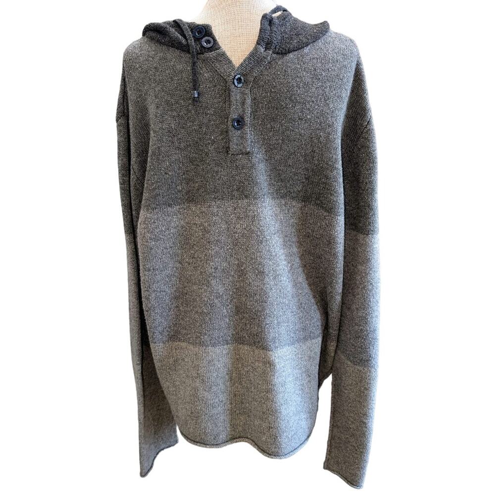 VTG Men's KR3W KREW Wool Blend Colorblock Hooded Skatebaarding Sweater Gray XL